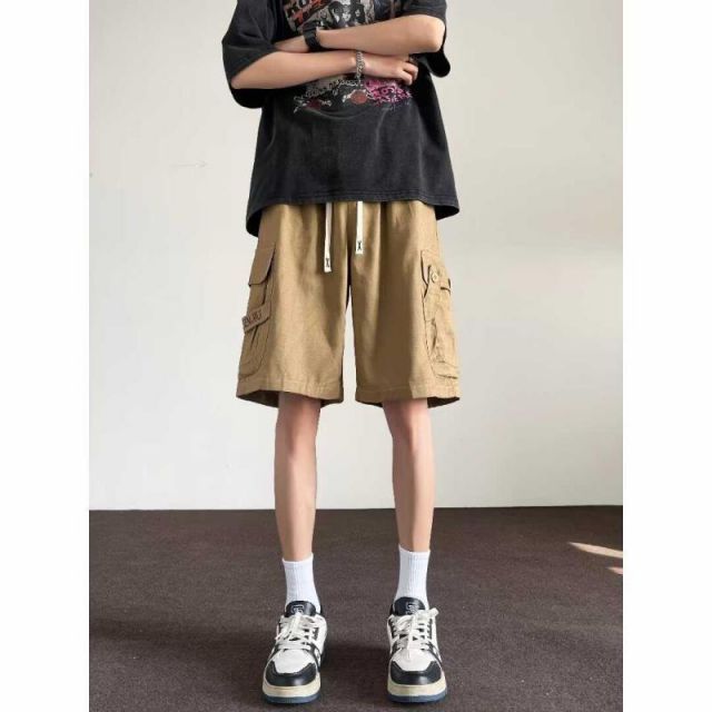 種類2：M/B：T208 黒半袖 T シャツ メンズ ファッション 服 男性用 オシャレ シンプル 大人 かっこいい 大きいサイズ ストリート 紳士服 綿 ズボン 夏 無地 多機能 ワークウェア 五分丈 パンツ 立体 ポケット カーゴ ミッド パンツ