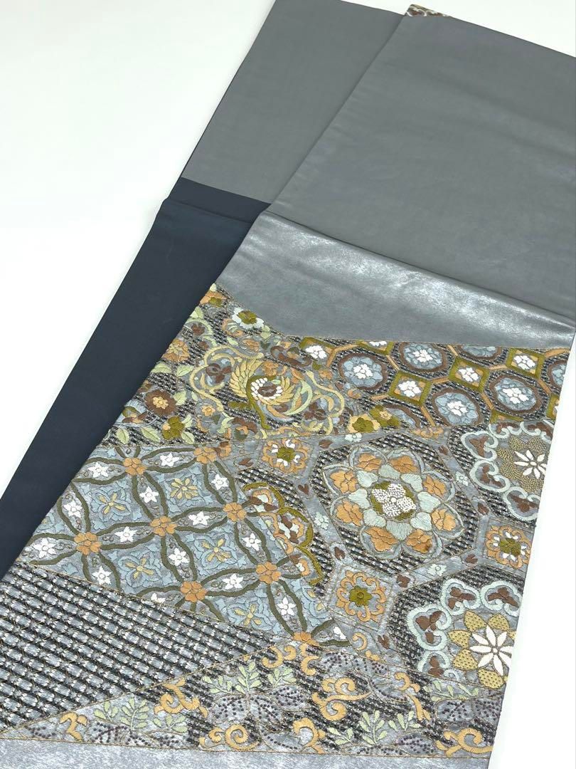 蘇州刺繍 相良刺繍 汕頭刺繍 袋帯 鳳凰 鳥 蜀江文 カラー芯 金糸 正絹