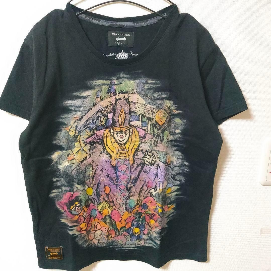 glamb 黒 半袖Tシャツ ジョジョの奇妙な冒険 デスサーティーン size1