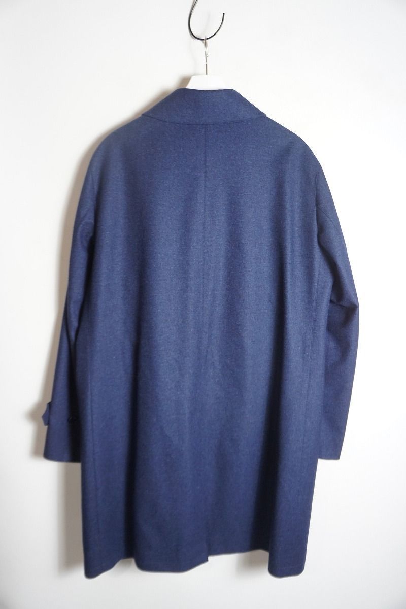正規 TOMORROWLAND PILGRIM トゥモローランド ピルグリム BAL COLLOR COAT ステン ウール コート 61-09-74-09106 青 サイズ50 922P 2