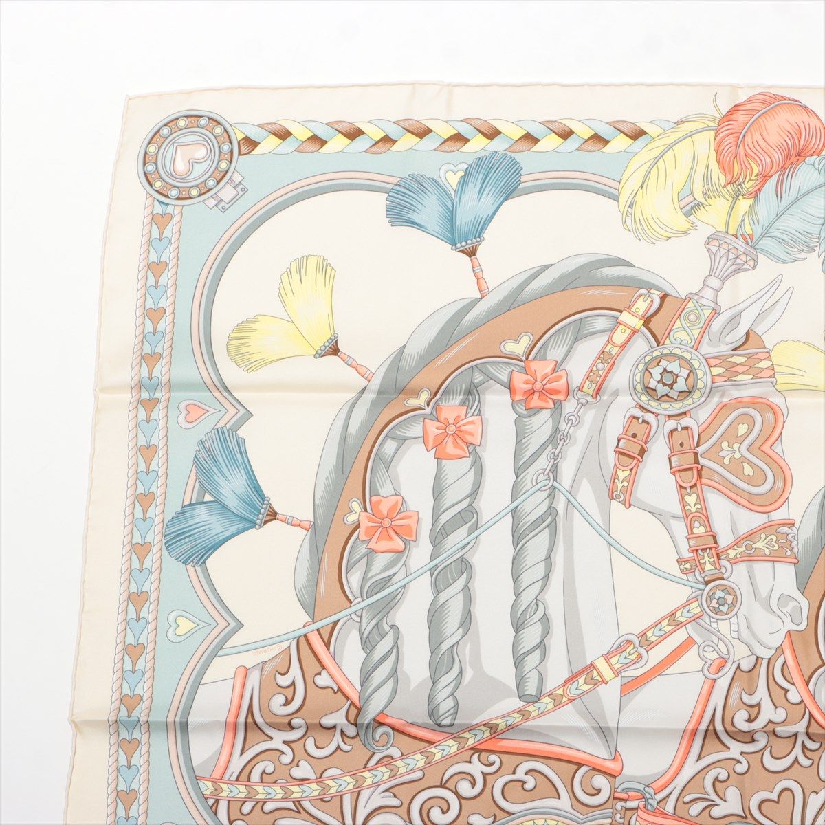 極美品 エルメス カレ 90 HARNAIS DE COUR 宮廷の馬具 スカーフ