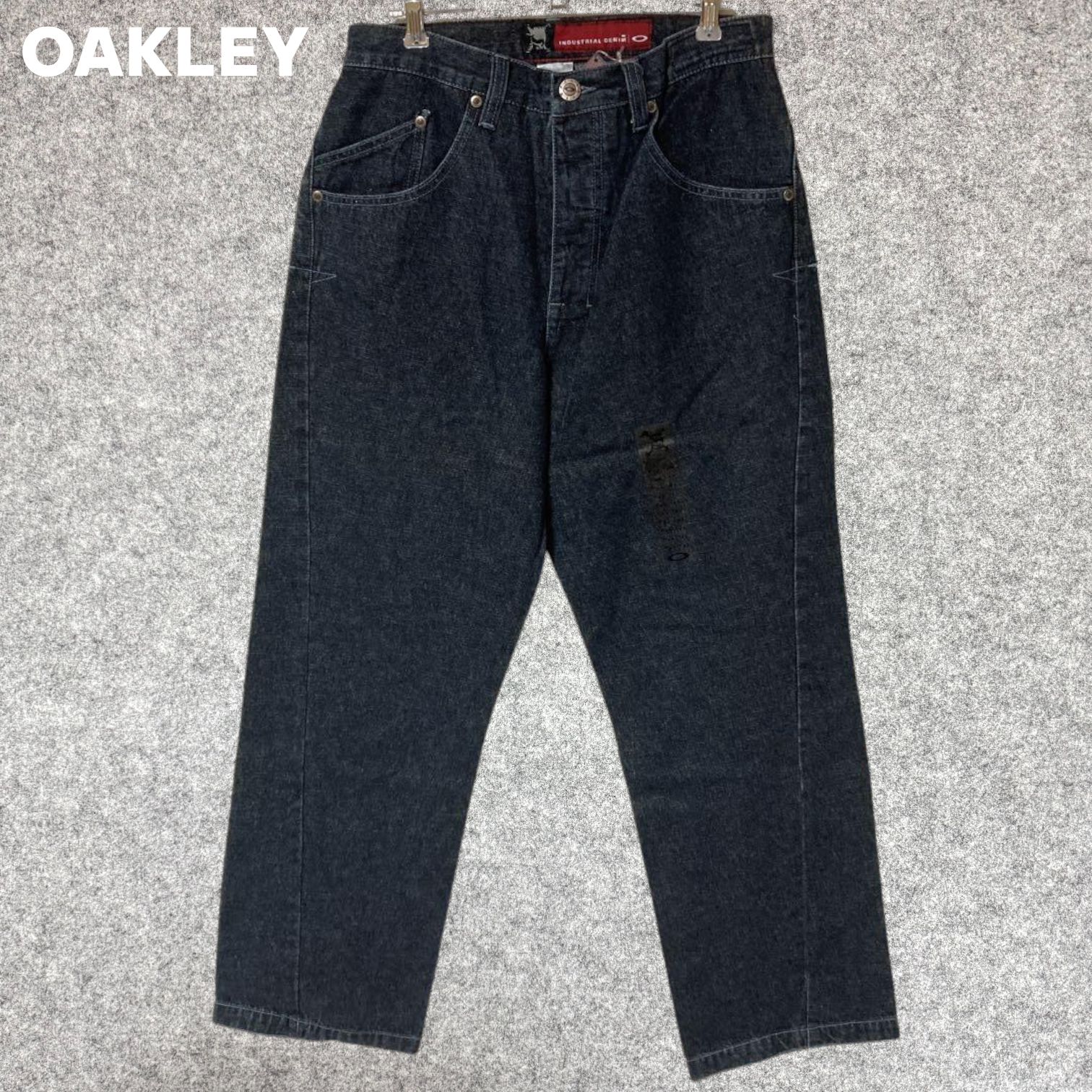 OAKLEY 赤タグ 90s 00s ギミックパンツ OAKLEY 90s赤タグINDUSTRIAL DENIM/ストレートパンツ Mサイズ