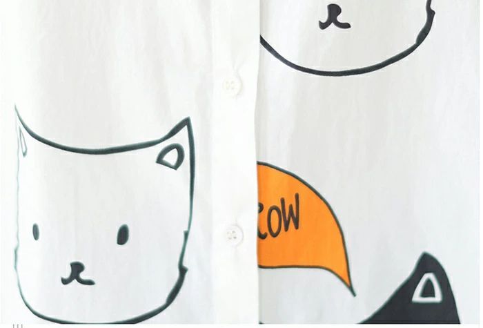 猫柄シャツ シャツ レディース ブラウス トップス シャツ