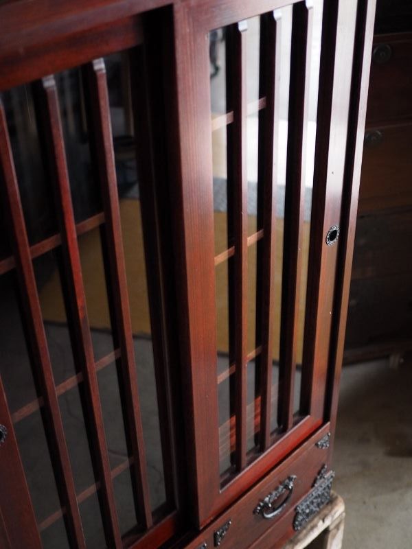 民芸家具 重量有 ガラスキャビネット 現代モノ 古録展 品番S10794