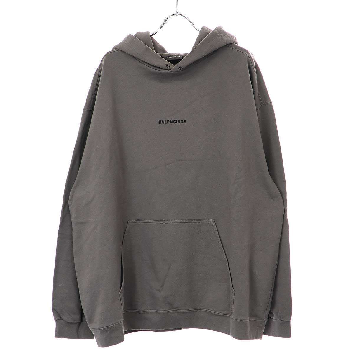 BALENCIAGA バレンシアガ Medium Fit ロゴ刺繍プルオーバーパーカー 600583 TNVH1 チャコール XXL - メルカリ