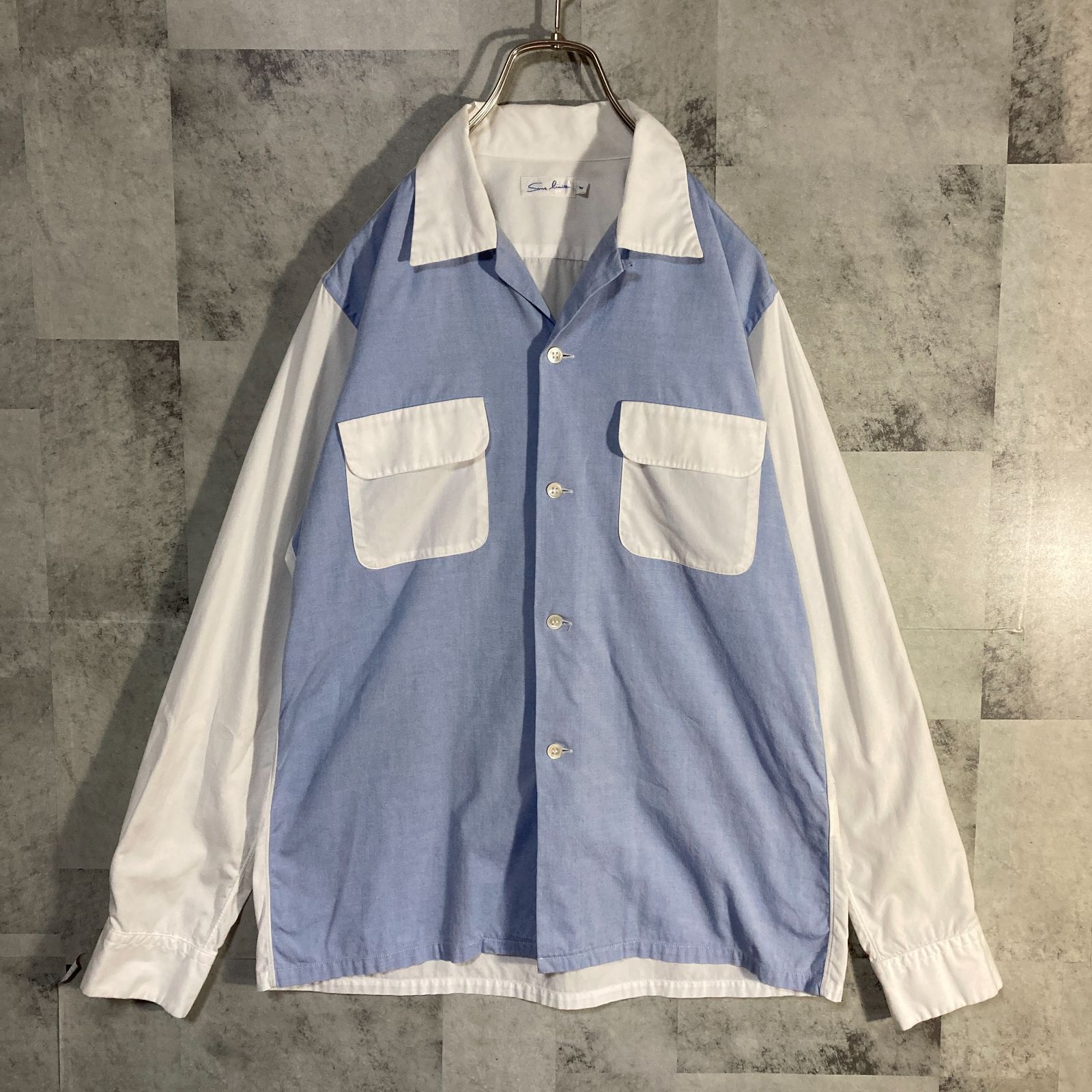 日本製 Sans limite サンリミット オープンカラー シャツ バイカラー