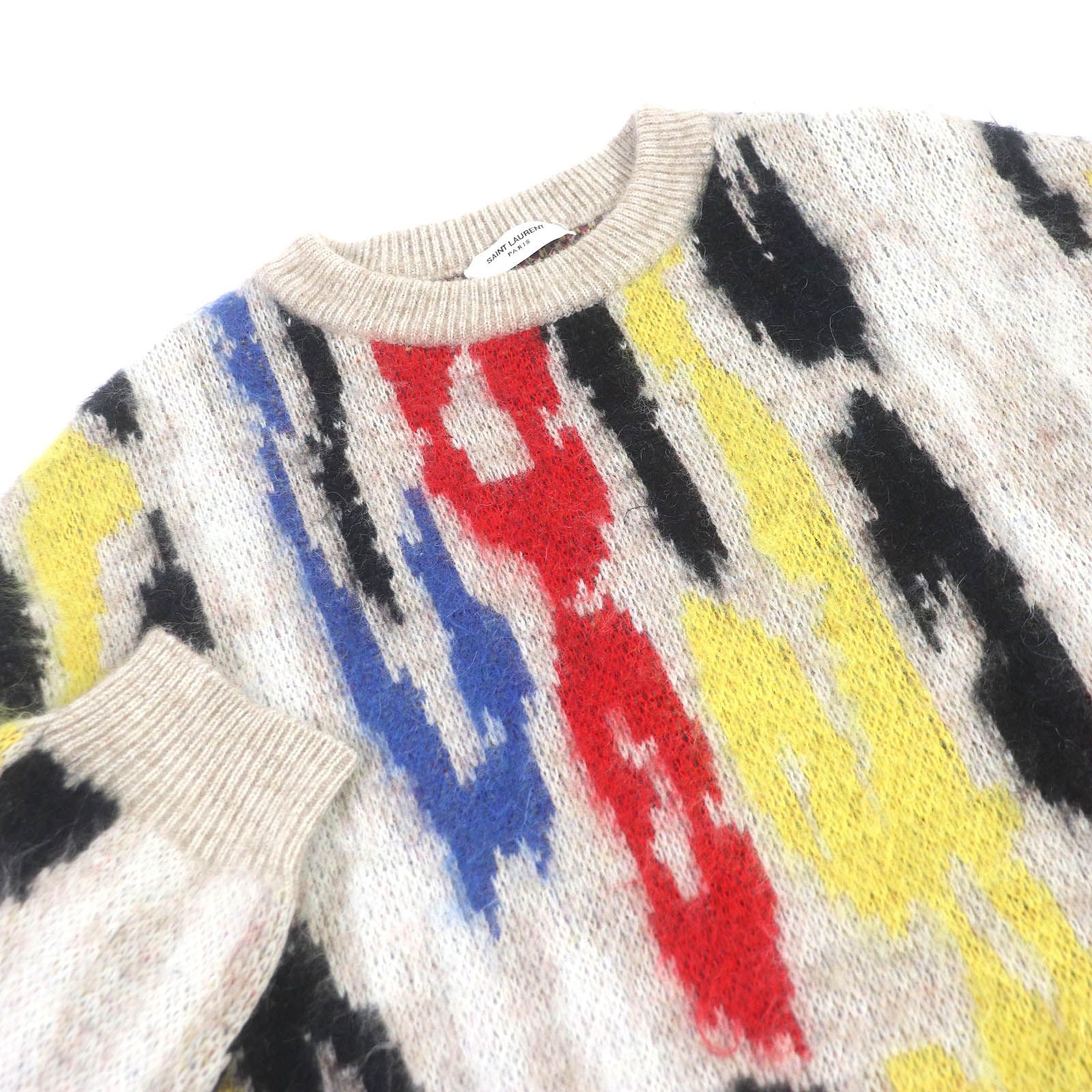 SAINT LAURENT サンローラン 21A/W ジャカード ニット 極美品△SAINT