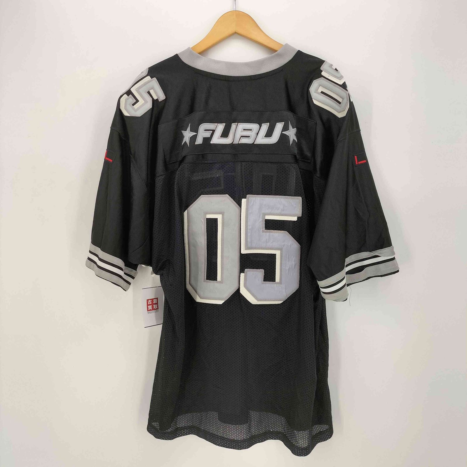 FUBU 超オーバーサイズゲームシャツ FUBU tシャツ フブ ブランド ロゴ 刺繍 ワッペン Vネック 長袖