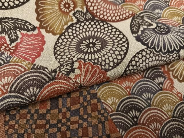 平和屋着物○江戸紅型 五味桂子 訪問着 花鳥文 鬼しぼ縮緬 正絹 逸品