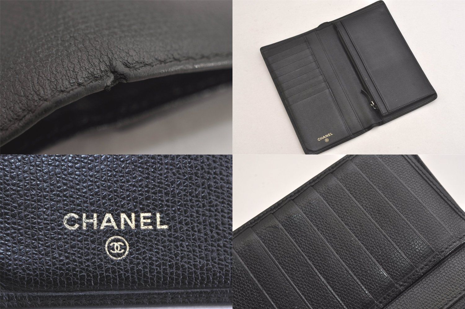 ［CHANEL］ココボタン　カーフスキン　長財布 シャネル(CHANEL) ココボタン(coco button) 中古 レディース長