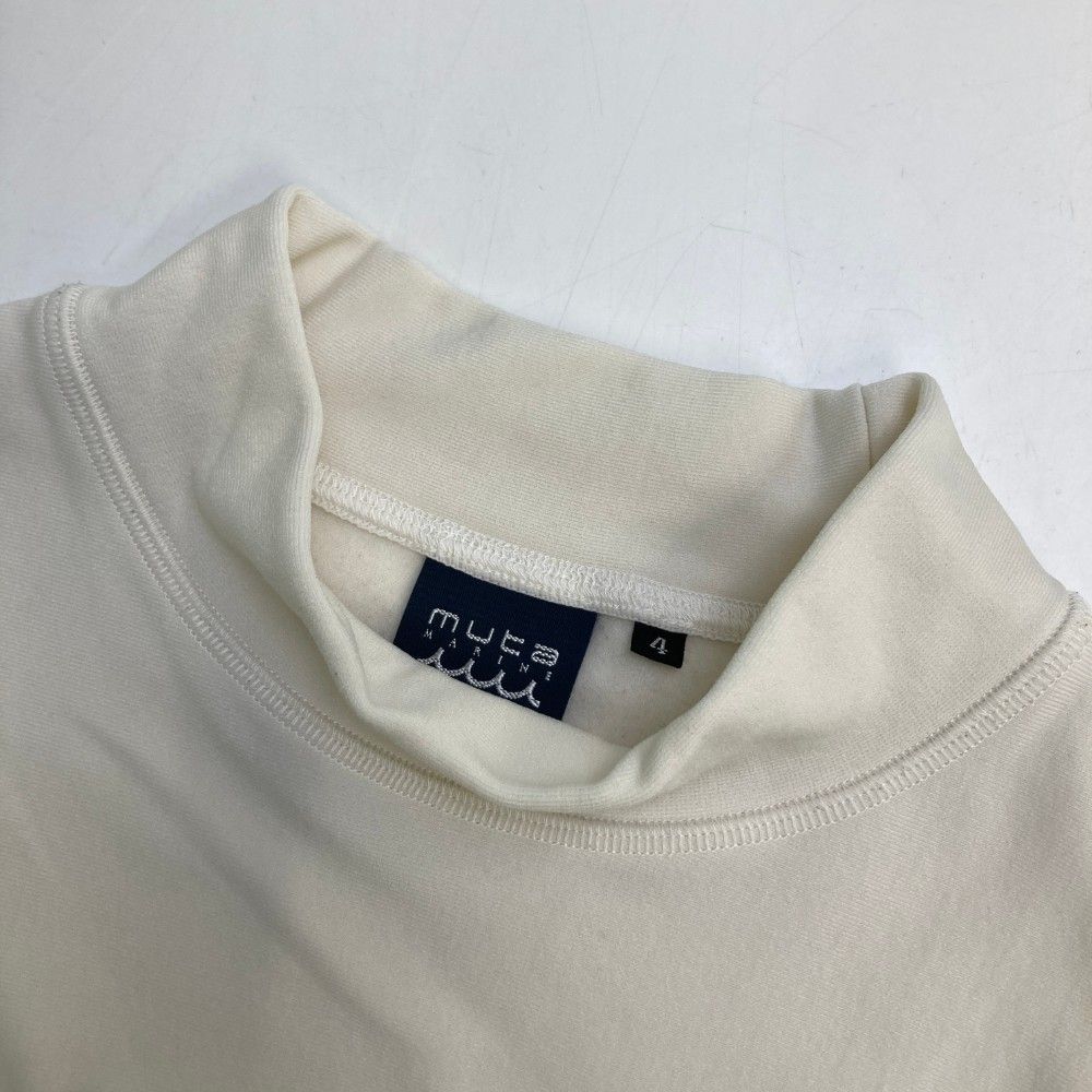 サイズ：4 MUTA MARINE ムータマリン  ハイネック長袖Tシャツ  ホワイト系 [240101462004] ゴルフウェア メンズ ストスト サイズ：4 MUTA MARINE ムータマリン ハイネック長袖Tシャツ