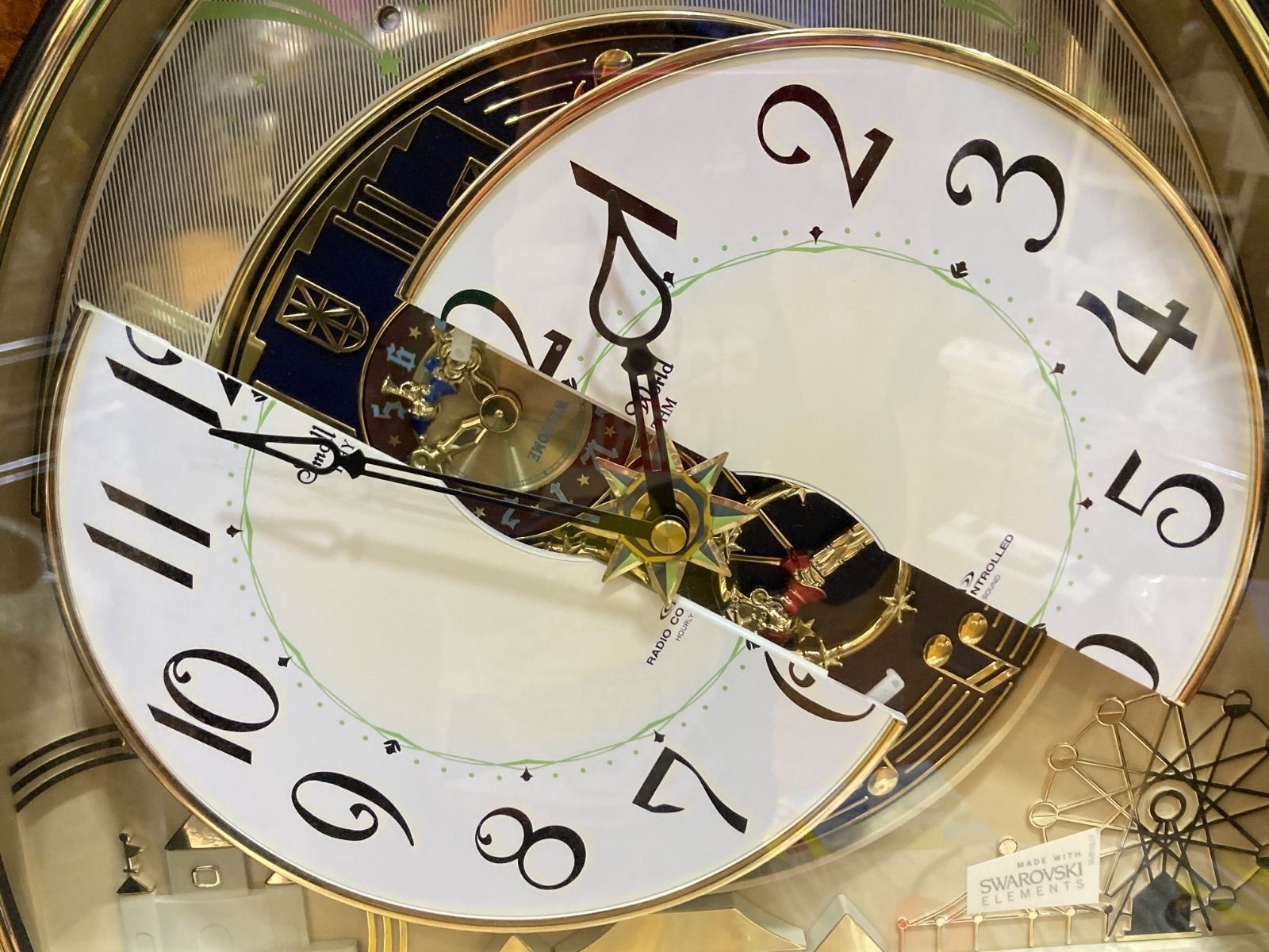 訳あり品）RHYTHM リズム スモールワールド からくり時計 掛け時計