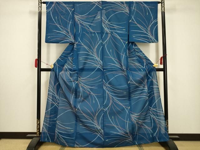 平和屋着物 夏物 小紋 絽 露草文 洗える着物 AABA5688sx