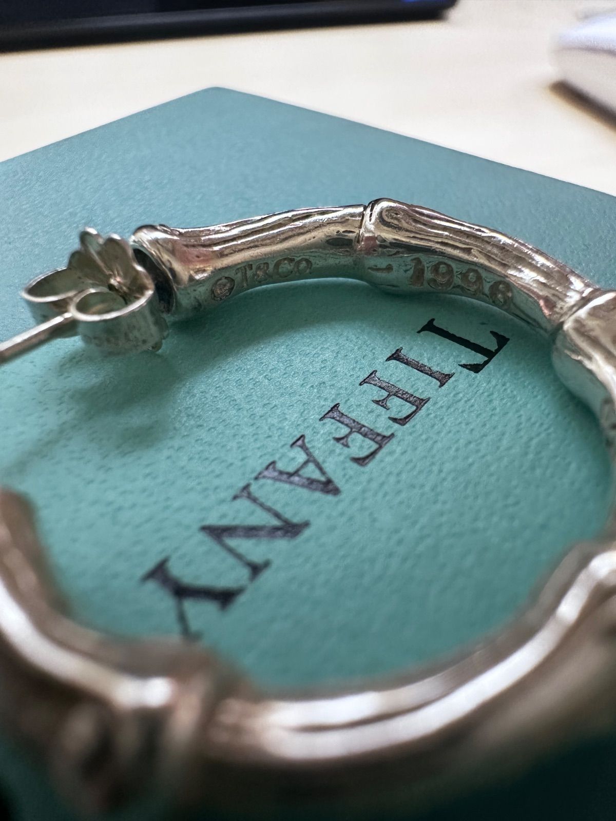 TIFFANY＆Co ティファニー バンブー フープ ピアス 片耳のみ約27