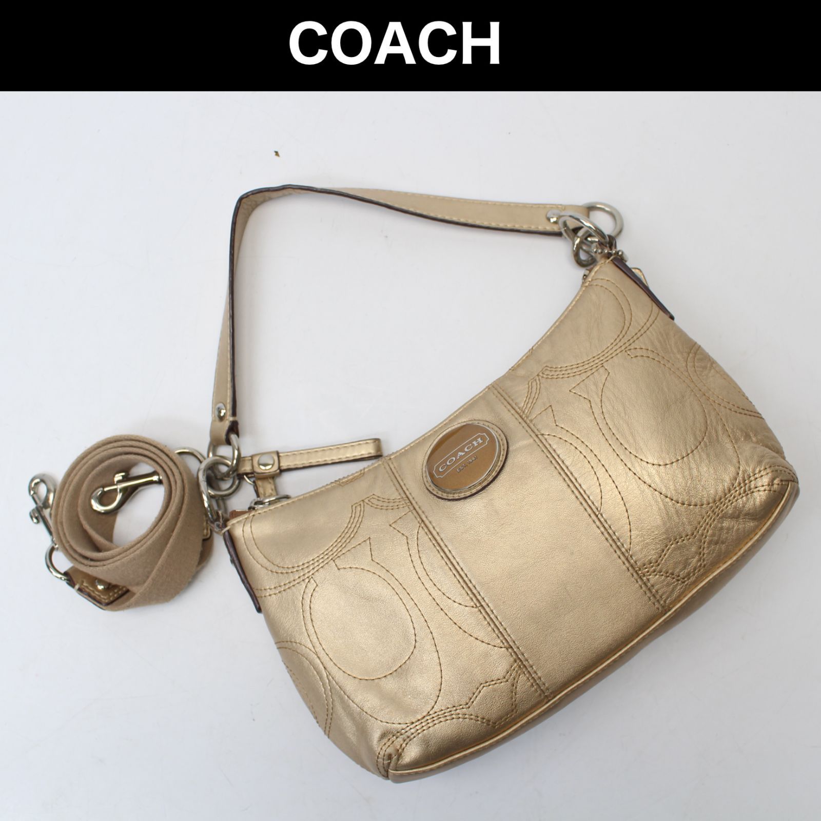 コーチcoach コーチ ショルダーバッグ シャンパンゴールド - バッグ