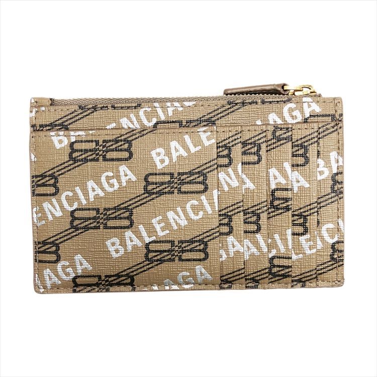 BALENCIAGA バレンシアガ BBモノグラム コイン カードケース カードホルダー フラグメントケース ベージュ 640535