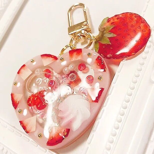 シェイカーキーホルダー★いちごなバック♥シャカシャカキーホルダー いちごハートロリポップ◇シャカシャカキーホルダー シェイカー