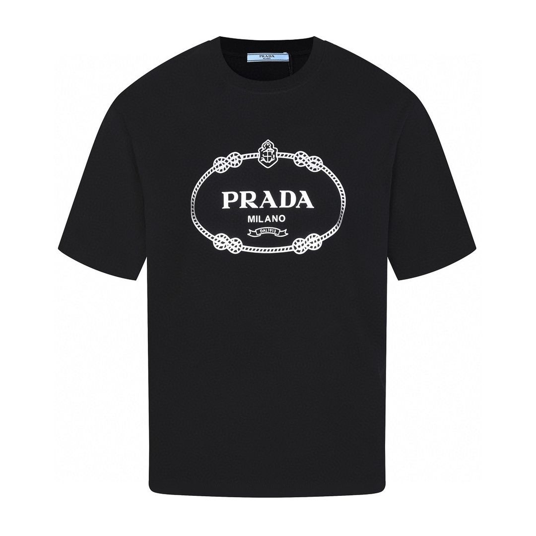 今日 Prada サマーニューアイテム クラシックロゴプリント丸首半袖 T-2