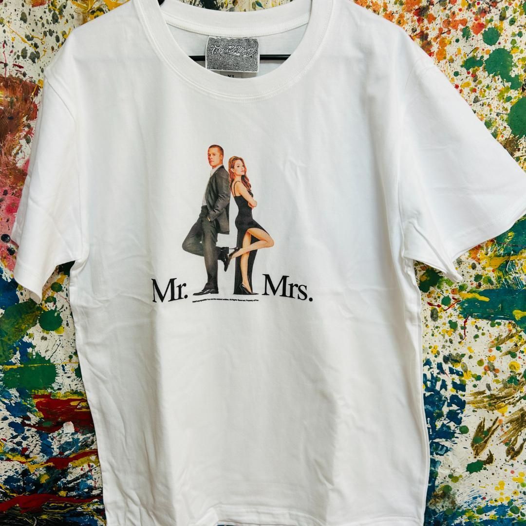 Mr.&Mrs. スミス リプリント 映画 Tシャツ 半袖 メンズ 新品 個性的 ティーシャツ ブラッド・ピット アンジェリーナ・ジョリー - メルカリ