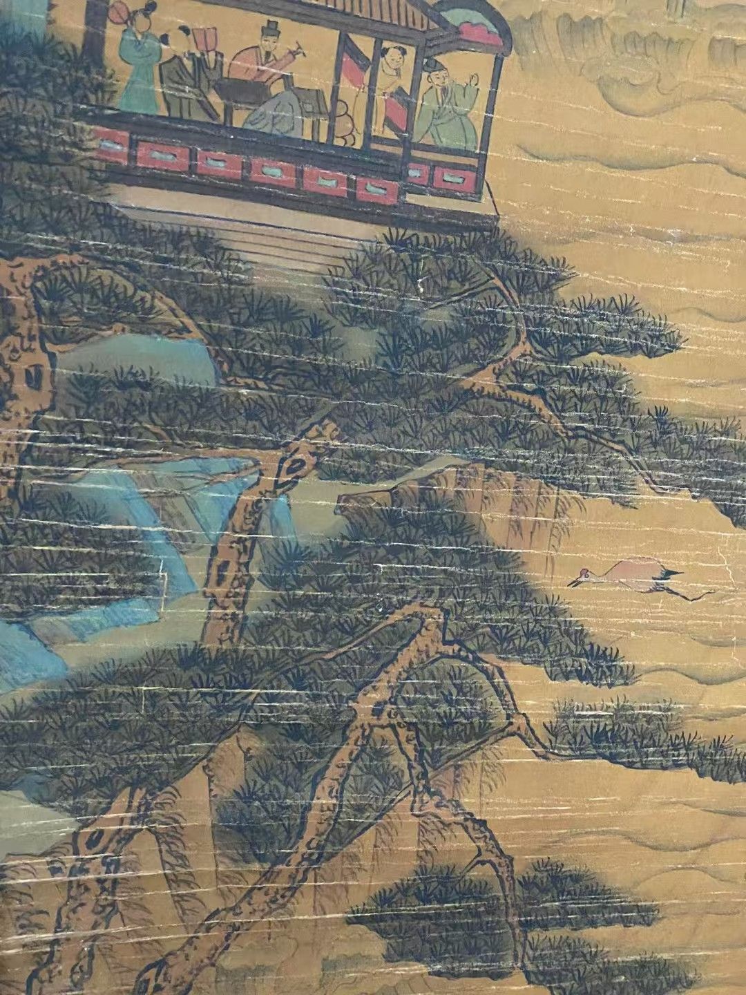 中国古美術.精品三尺中堂画.宋.範寛山水画.手描きの作品.材質
