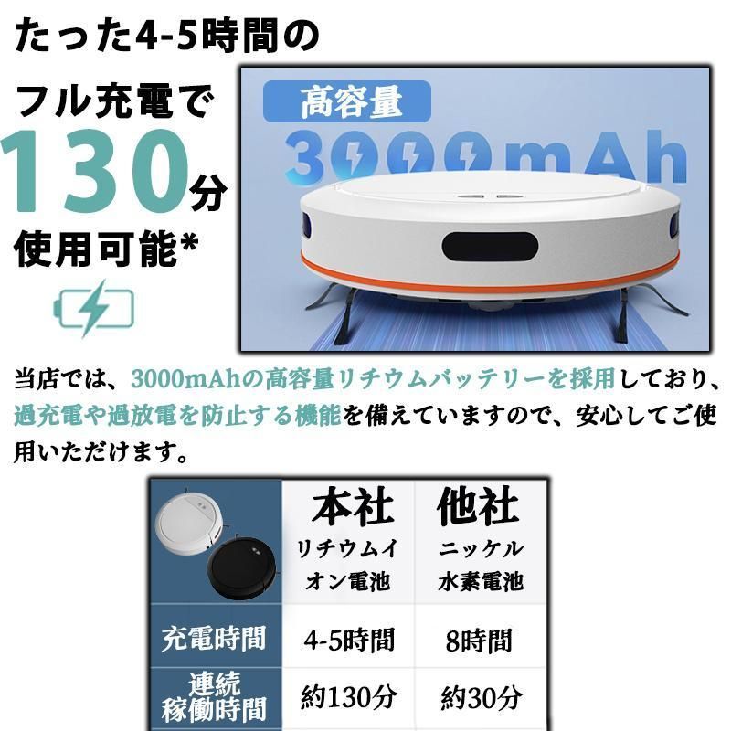 ロボット掃除機5000Pa強力吸引お掃除ロボット花粉対策水拭き両用WiFi畳静音自動充電