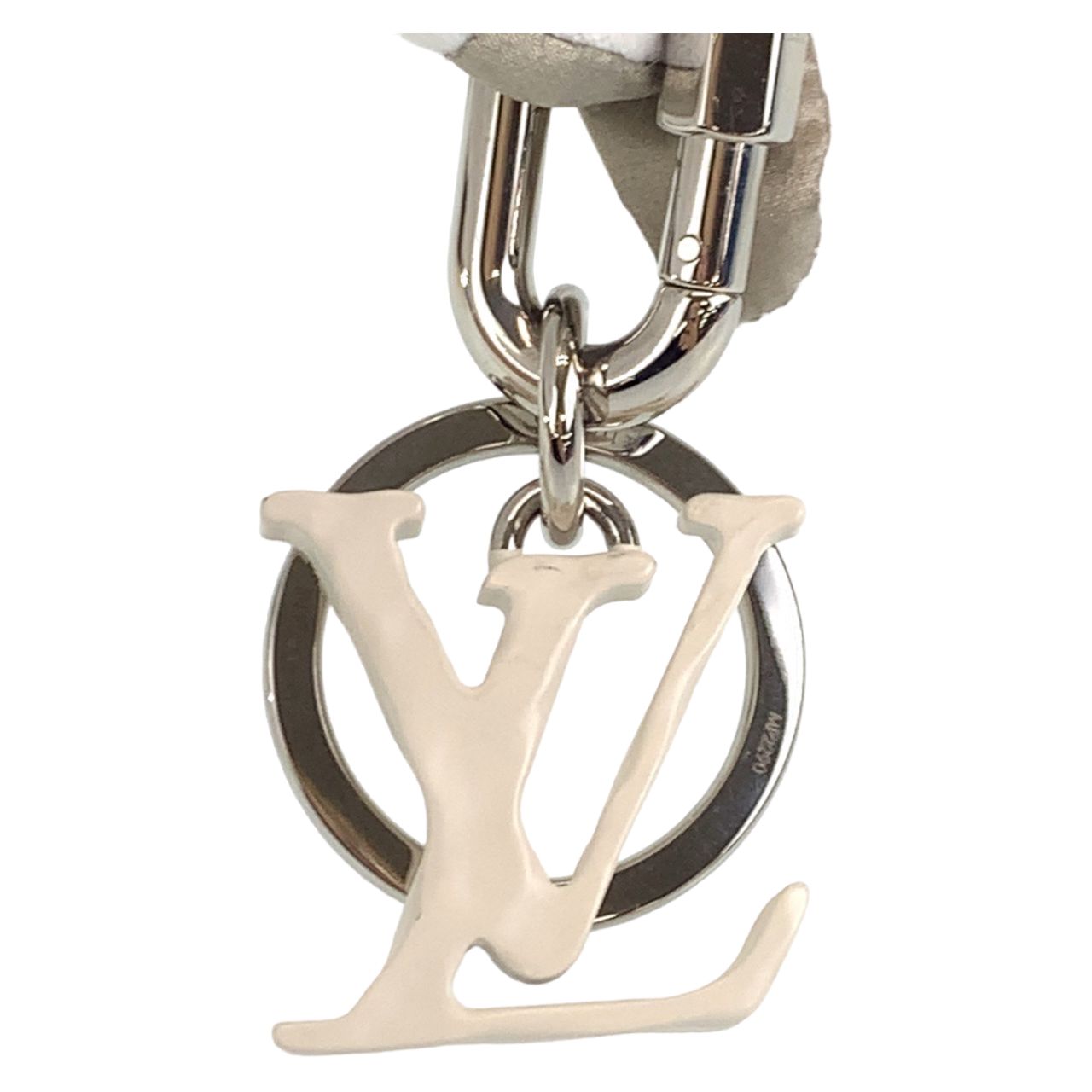 LOUIS VUITTON ポルトクレ キーホルダー  ホワイト MP2290 ルイヴィトンポルトクレLVシャープ 白/シルバー金具 ユニ