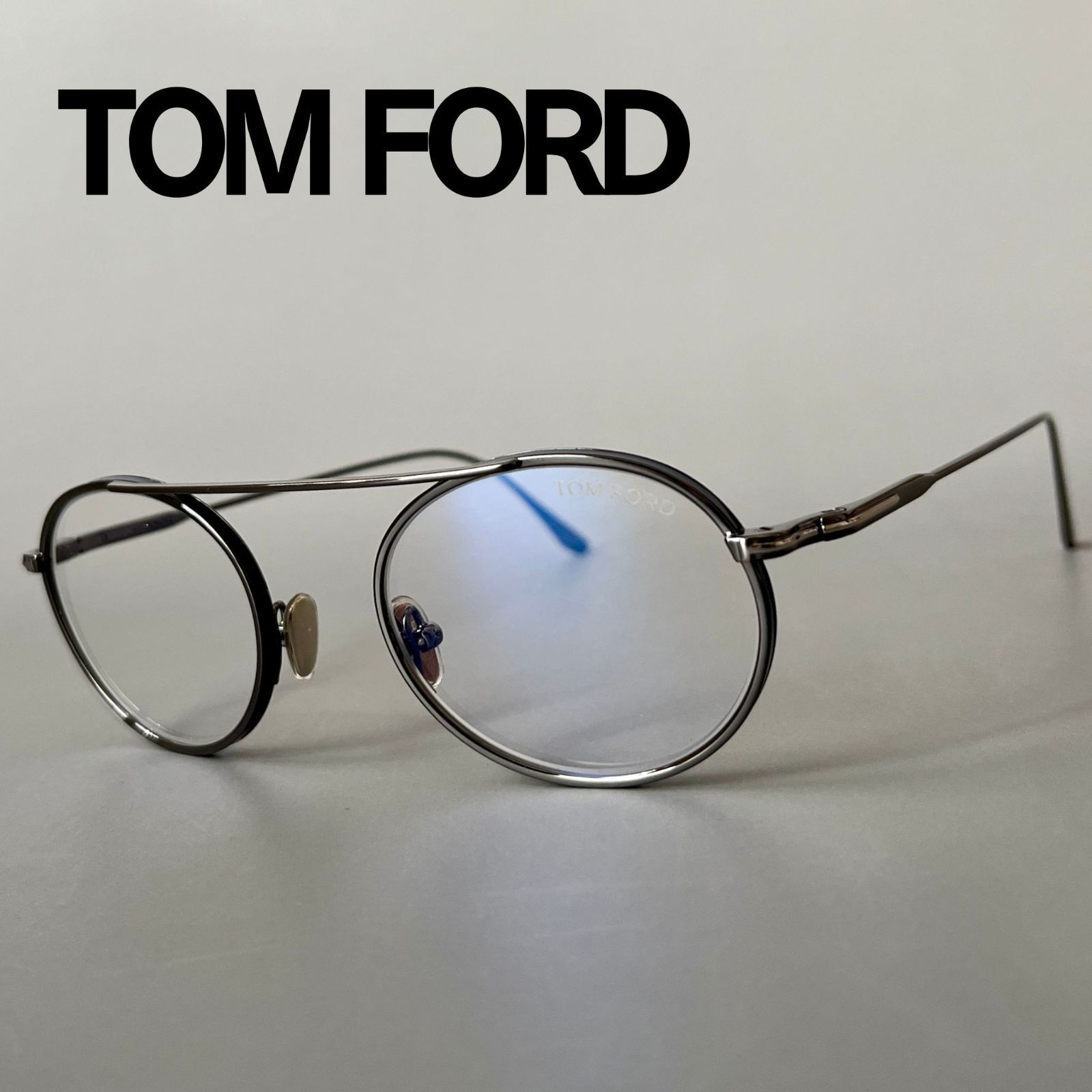 トムフォード メガネ クラシカル オーバル ガンメタ ネイビー グレー トレンド メガネ トムフォード メンズ レディース TOM FORD オーバル FT5692