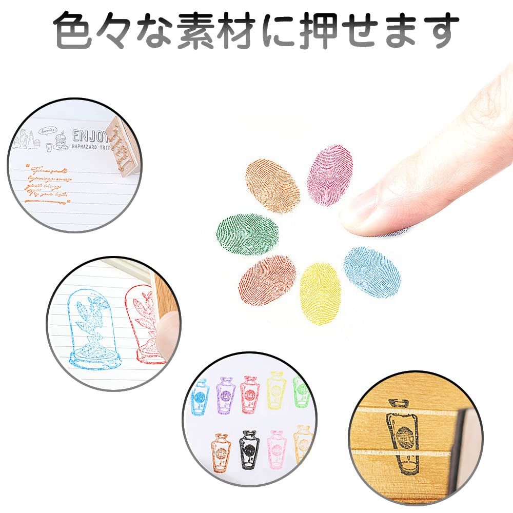 新着商品 ハンドメイド 印鑑 DIY フィンガーペイント インク メッセージカード カラフル 年賀状 ハンコ 15色セット クリスマス スタンプ台カ お祝い 木材 サムコス にも使用可 SKLAD-KIRPICHA_RU