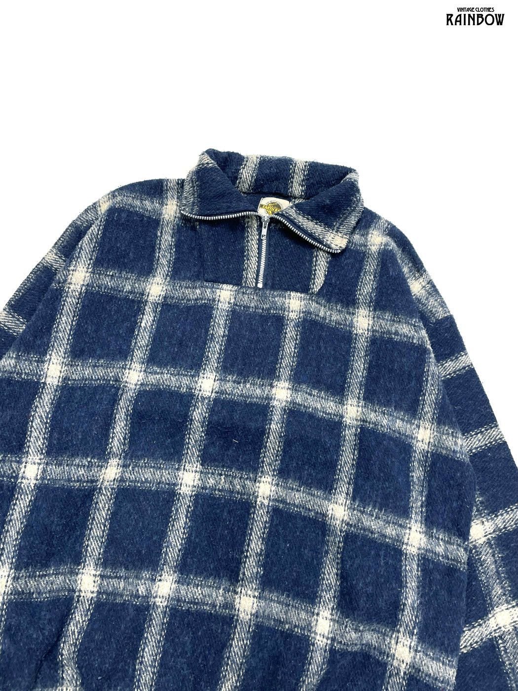 古着 EARTH RAGZ チェック ジャケット ハーフジップ XL アメカジ 80s