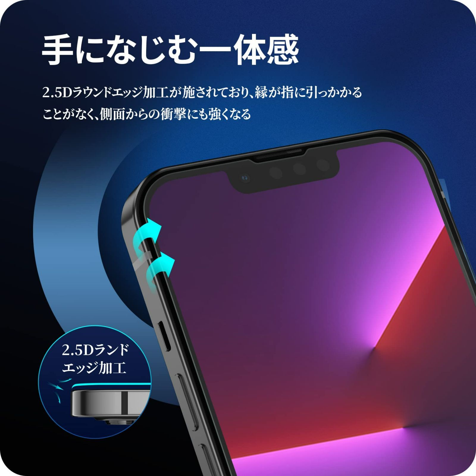 ガラスフィルム アンチグレア iPhone13promax 用 強化 ガラス 液晶