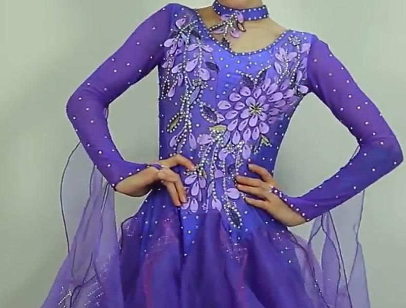 社交ダンスドレス モダンダンス ストア 豪華 オーダーメイド 新品 未