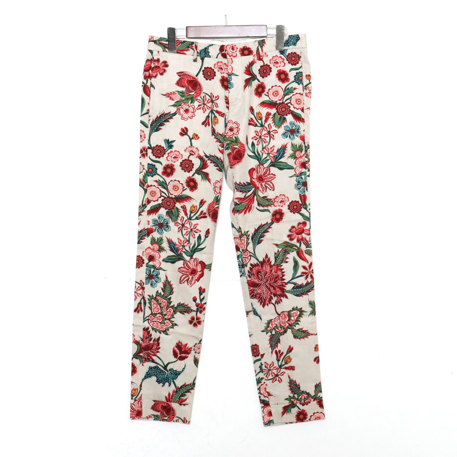 GUCCI ボタニカル柄 フラワープリント レーヨンスラックスパンツ  