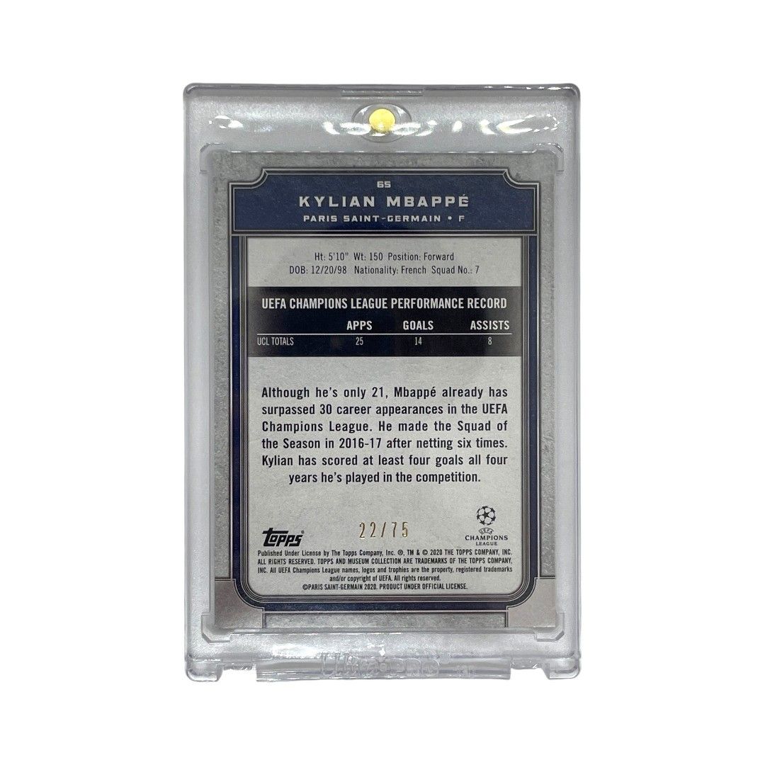 TOPPS サッカーカード MUSEUM COLLECTION KYLIAN MBAPPE PARIS SAINT GERMAIN 22/75 #65 送料無料 中古 IT1 楽天市場】【中古】 TOPPS サッカーカード MUSEUM COLLECTION