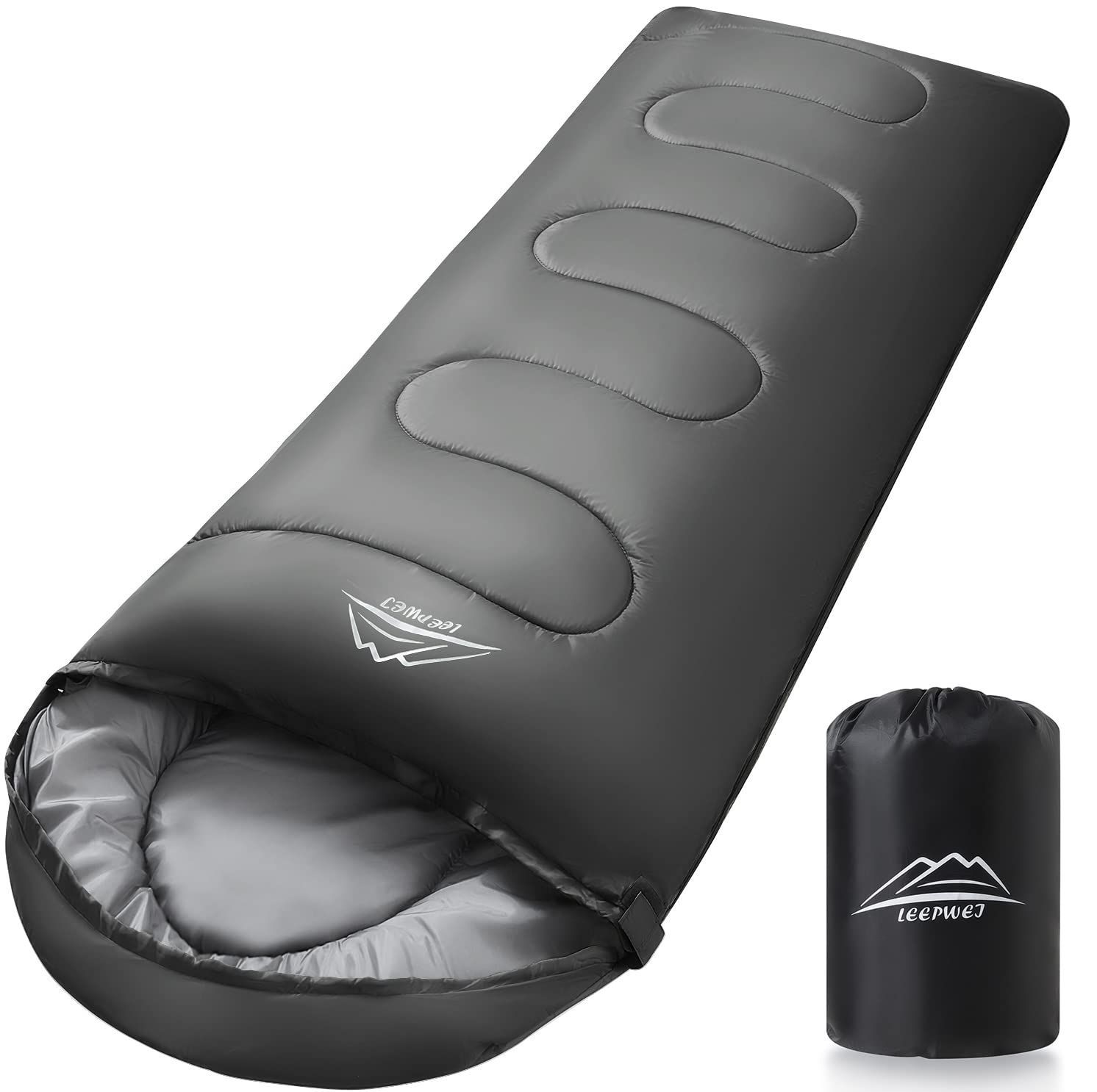 Color:ブラウン_Size:1800 LEEPWEI 寝袋 シュラフ 封筒型 軽量 保温