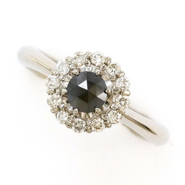 K18WG リング ring 指輪 10.5号 ブラックダイヤ ダイヤ 計0.43 総重量約3.6g