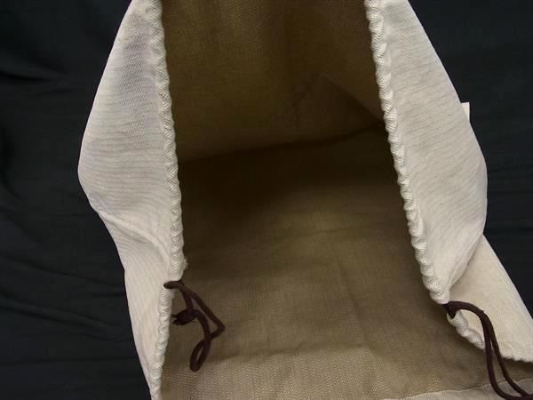 【H】HERMES エルメス　巾着袋　大きめバッグ用　55×61 ヘンリボーン □美品□ HERMES エルメス 約58×約55cm キャンバス ヘリンボーン
