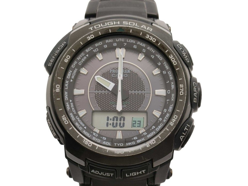 CASIO カシオ 時計 PROTREX プロトレック PRW5100 ブラック SS 樹脂 メンズ アナデジ