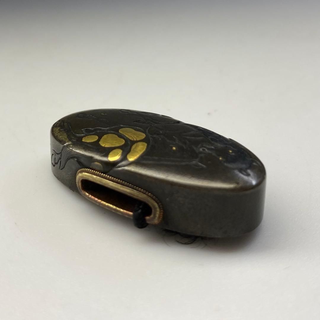 宗雪在銘 馬図縁頭花押入 共箱 42g 東Y6-0621 2Fトコカ WWW_USTAUSTRALIA_COM_AU