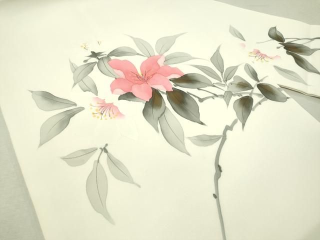 平和屋着物○九寸名古屋帯 手描き 雀 地紙花文 金彩 正絹