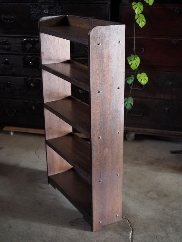 昭和レトロな小ぶりな本棚 マイナスネジ絞め