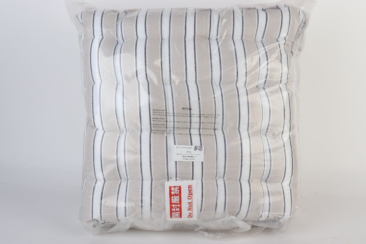 Sodahl ベージュ ストライプ 40×40×5cm シートクッション 4枚セット 24654 ソダール R2510-179