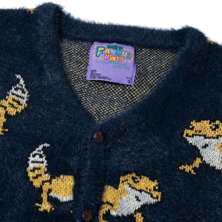 新品　go slow caravan レオパードゲッコー シャギーカーディガン go slow caravan ニット カーディガン 長袖 ゴースロー