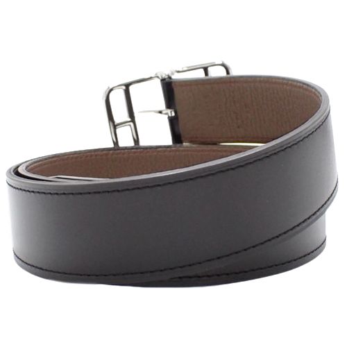 HERMES エルメス ケープコッド ベルト レザー G刻印 ブラック シルバー HERMES(エルメス) ケープコッド リバーシブルベルト ブラック黒