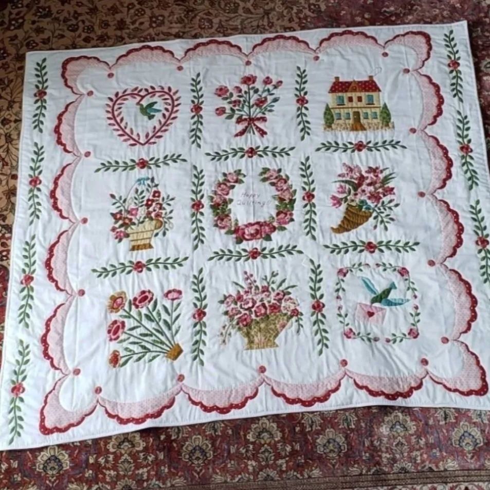 ボルチモアアルバムキルトの完成♪: 大好きなキルトとお花たち