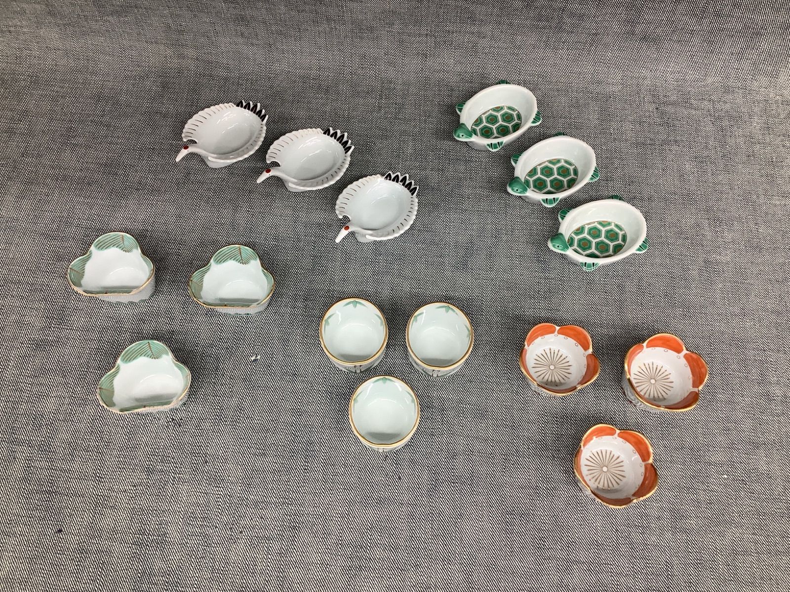 AN YG25102316 松竹梅 - 鶴亀 小付 豆鉢 5種セット 3組