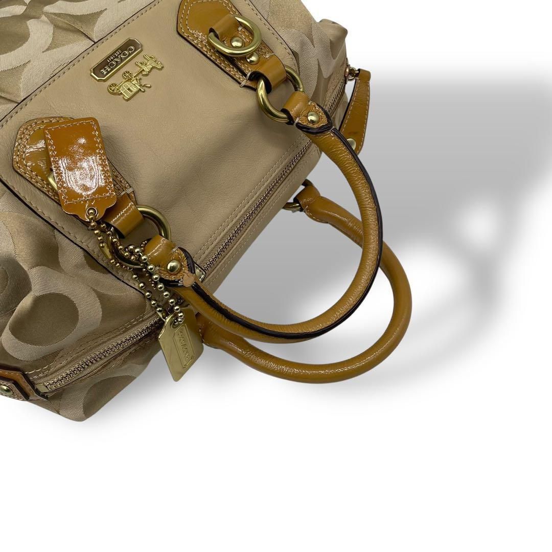 良品 4952 COACH コーチ 2wayハンドバッグ キャンバス ベージュ - メルカリ