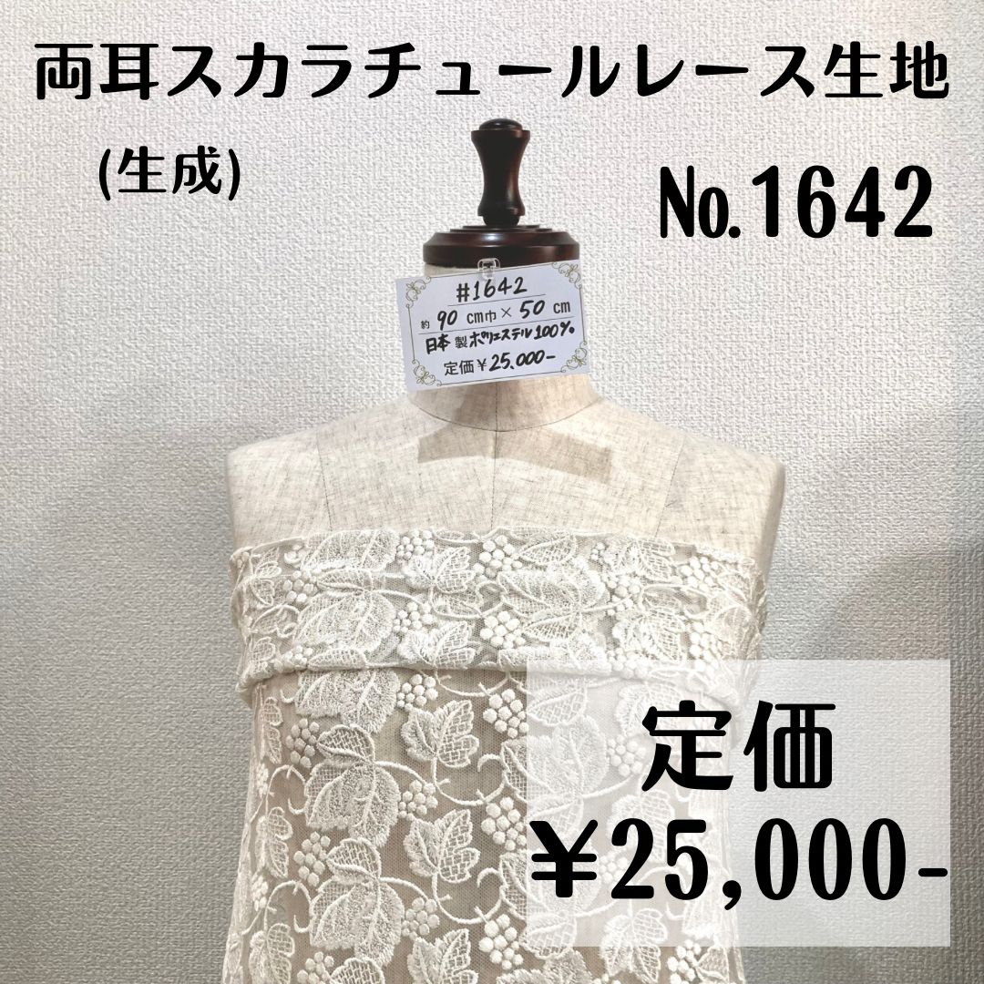 1642】両耳スカラチュールレース生地(生成) 約50㎝ - メルカリ