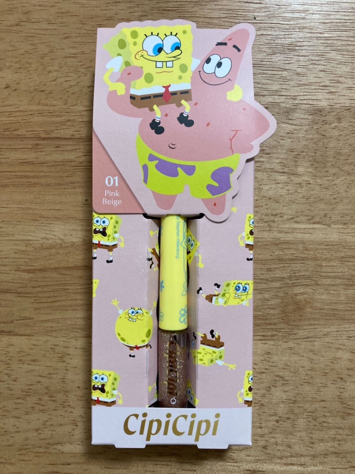 メルカリshops Cipicipi シピシピ グリッター 01 ピンクベージュ スポンジボブ