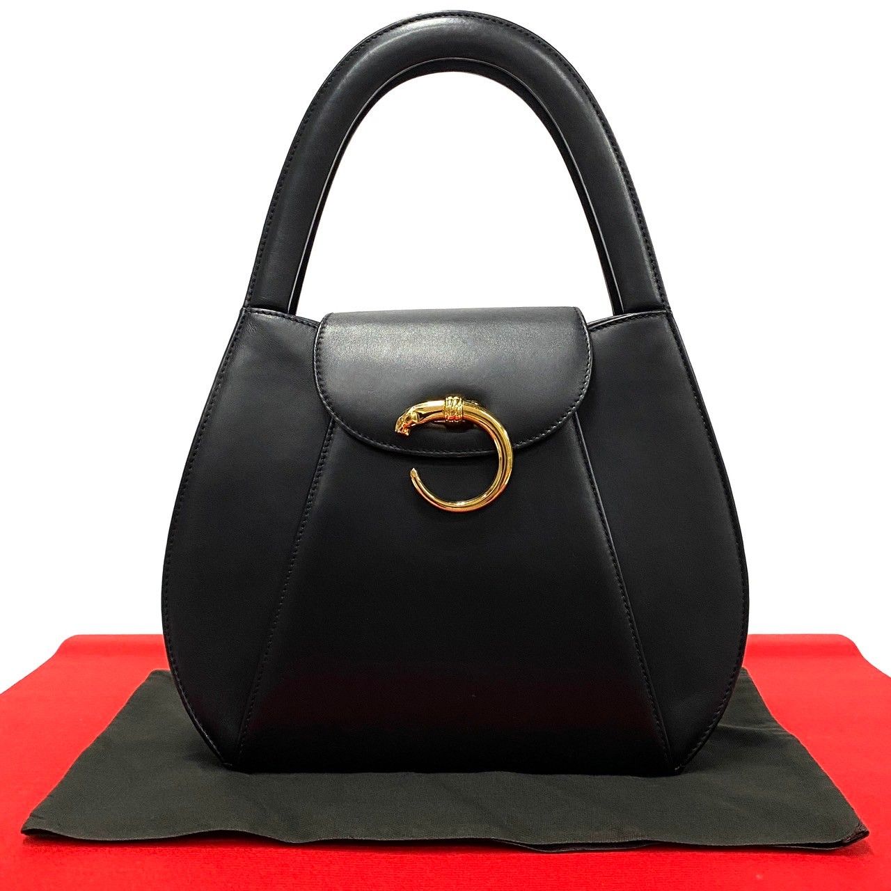 【美品】希少品CARTIERパンサーライン 本革 ハンドバッグ トートバッグ Cartier 極 美品 希少品 CARTIER カルティエ パンサーライン