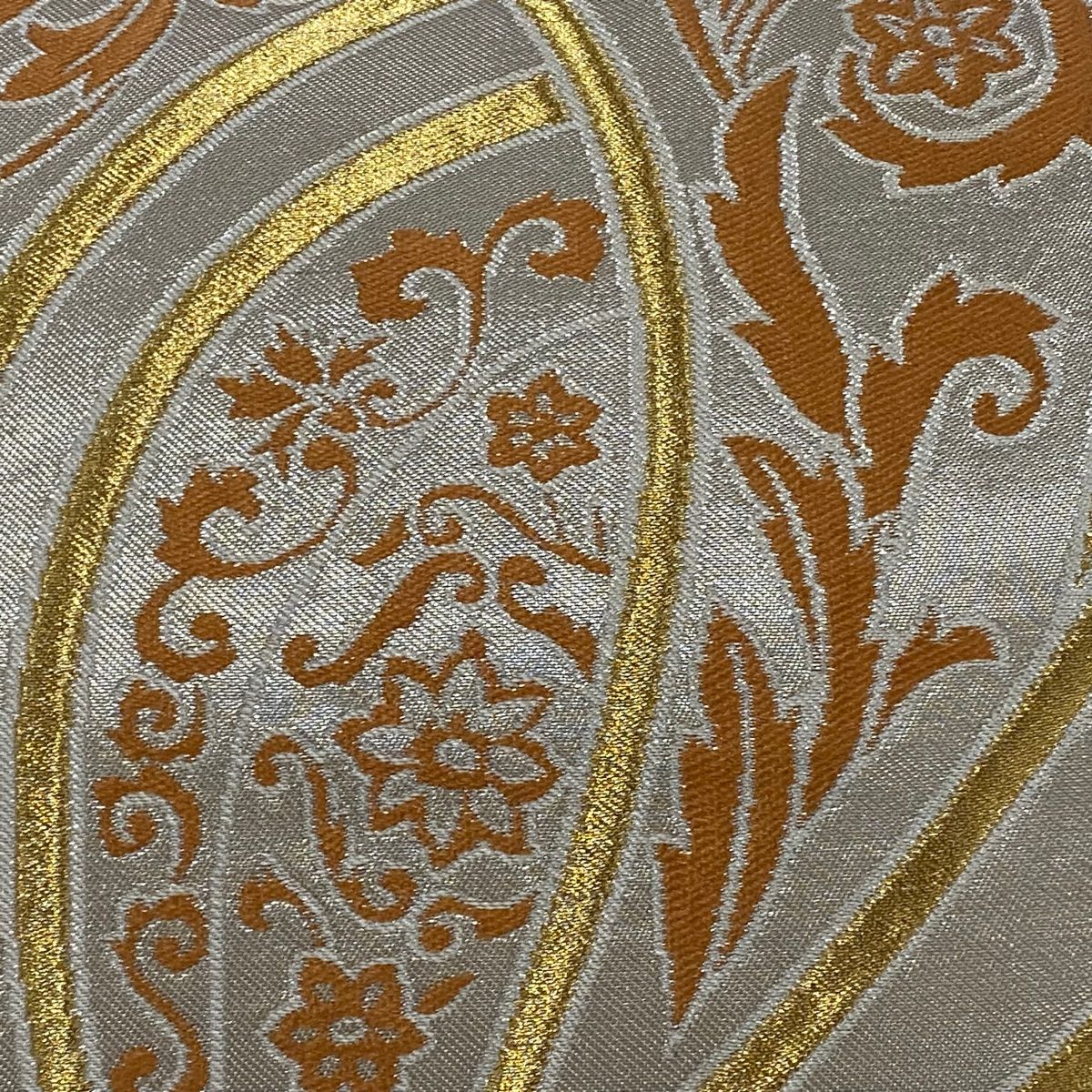 中古】 川島織物 謹製 六通柄 袋帯 網代宝文／橙・金 （b3156600